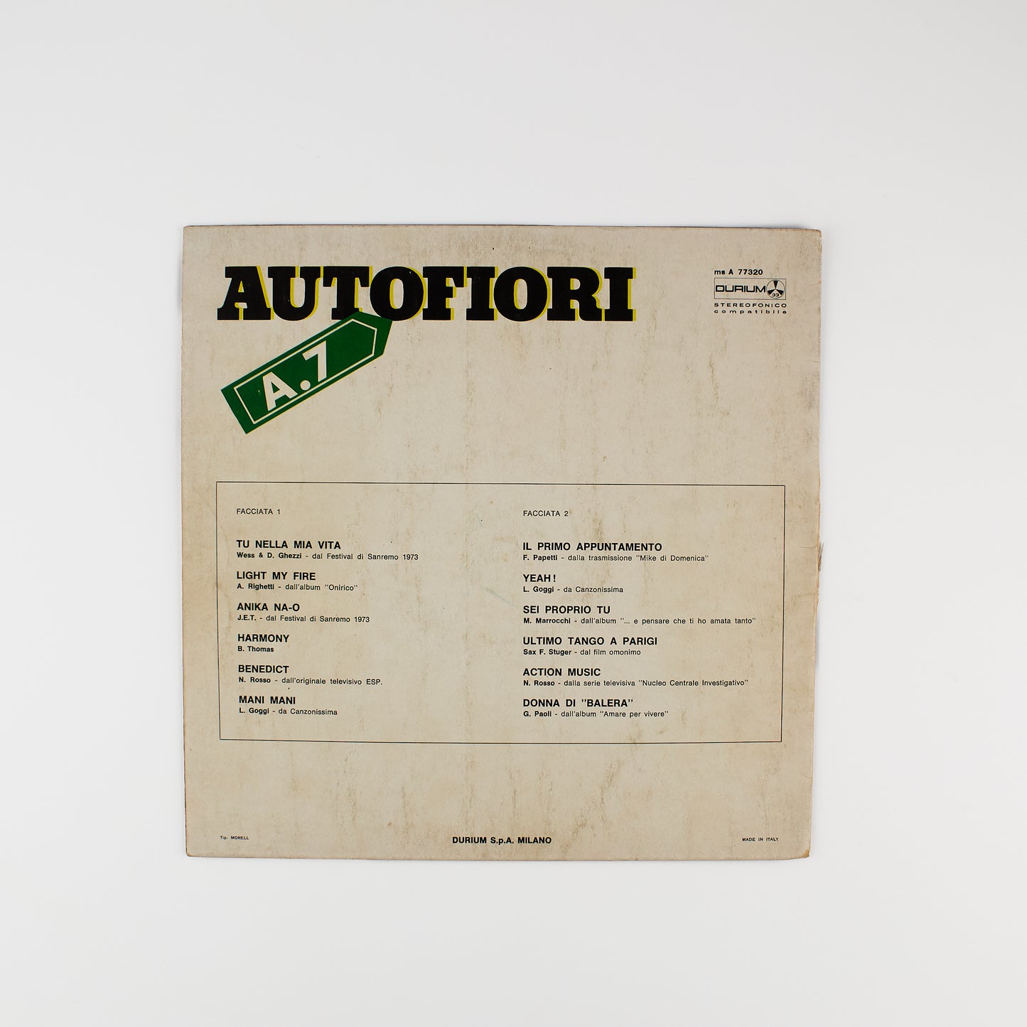 Autofiori A.7 - Compilation - Durium 1973